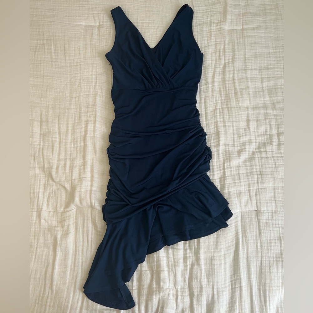 Grace Karin Asymmetrical Navy Dress